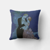 ヴィンテージ アールデコ 新婚夫婦、ジョージ・バルビエの「オイ」 クッション (裏面)