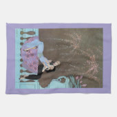 ヴィンテージ アールデコ 花火 Le Feu、ジョージ・バルビエ キッチンタオル (横)