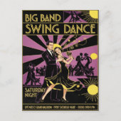 ヴィンテージ アールデコ 1940年代 スウィングダンス ポストカード (正面)