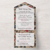 ヴィンテージ アールヌーボー フラワー パターン ウェディング オールインワン オールインワン招待状 (内側)