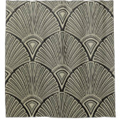 ヴィンテージ,アールヌーボー，ベージュ，グレー，アートデコフランスの,ru シャワーカーテン (正面)