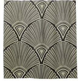 ヴィンテージ,アールヌーボー，ベージュ，グレー，アートデコフランスの,ru シャワーカーテン