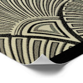 ヴィンテージ,アールヌーボー，ベージュ，グレー，アートデコフランスの,ru ポスター (角)