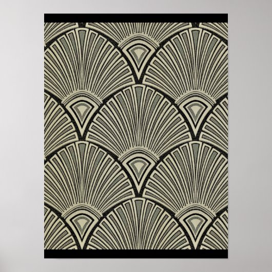ヴィンテージ,アールヌーボー，ベージュ，グレー，アートデコフランスの,ru ポスター (正面)