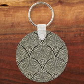 ヴィンテージ,アールヌーボー,ベージュ,グレー,アールデコフランスの, キーホルダー (正面)