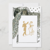 ヴィンテージ アールヌーボー ペコック 招待状 (裏面)