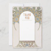 ヴィンテージ アールヌーボー 結婚式 サンクスカード 招待状 (正面)