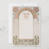 ヴィンテージ アールヌーボー 結婚式 サンクスカード 招待状 (正面)