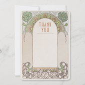 ヴィンテージ アールヌーボー 結婚式 サンクスカード 招待状 (正面)