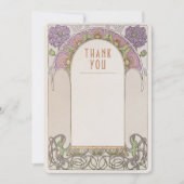 ヴィンテージ アールヌーボー 結婚式 挿入 サンクスカード 招待状 (正面)