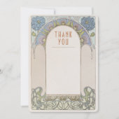 ヴィンテージ アールヌーボー 結婚式 挿入 サンクスカード 招待状 (正面)