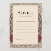 ヴィンテージ アールヌーヴォー アンティーク フローラル セイジ ウェディング アドバイスカード (正面)