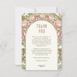 ヴィンテージ アールヌーヴォー ウェディング サンクス カード