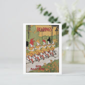 ヴィンテージ アールヌーヴォー カバー、ベアリングス タンデム バイク ポストカード (スタンド正面)