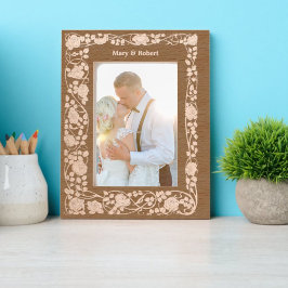 ヴィンテージ アールヌーヴォー スタイルのローズ ヴァイン ボーダー レーザー彫刻フレーム