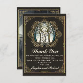 ヴィンテージ アールヌーヴォー ステンドグラス サンキューカード (正面/裏面)