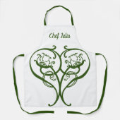 ヴィンテージ アールヌーヴォー ハート型の花 エプロン (正面)