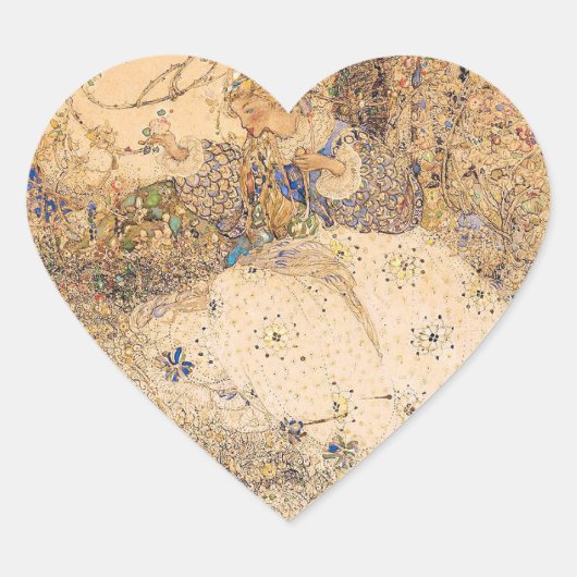 ヴィンテージ アールヌーヴォー ブライダルシャワー ハート ハートシール (正面)