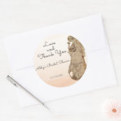 ヴィンテージ アールヌーヴォー ブライダルシャワー 感謝の気持ち ラウンドシール (封筒)