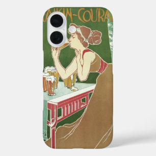 ヴィンテージ アールヌーヴォー ブラセリー フライキン-クーラール ビール iPhone 16ケース
