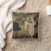 ヴィンテージ アール・デコ、ジョージ・バルビエの「サプライズ」 クッション (ブランケット)