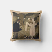 ヴィンテージ アール・デコ、ジョージ・バルビエの「サプライズ」 クッション (正面)