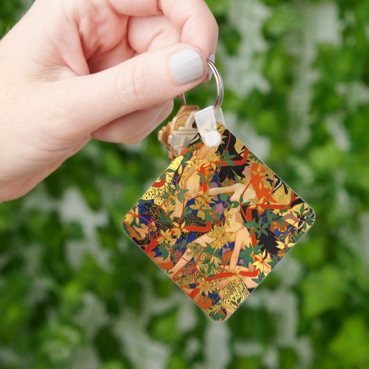 ヴィンテージ アール・デコ、ディアナと彼女のニンフまたは狩猟 キーホルダー (手)