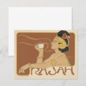 ヴィンテージ アール・ヌーボー カフェ ラジャ、コーヒーと共に立つ女性 (正面/裏面)