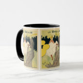 ヴィンテージ アール・ヌーボー、トゥールーズ・ロートレックのラ・グルー マグカップ (正面左)