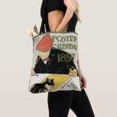 ヴィンテージ アール・ヌーヴォー、アーティストのペット猫との絵画 トートバッグ (クローズアップ)