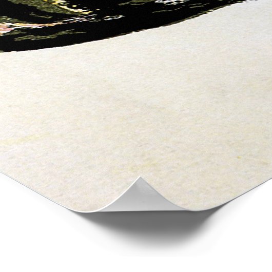 ヴィンテージ アール・ヌーヴォー、アーティストの絵画とペット猫 ポスター (角)