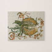 ヴィンテージ アール・ヌーヴォー、オウム、ハスの花 ジグソーパズル (横)