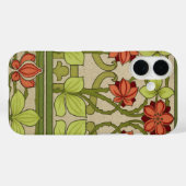 ヴィンテージ アール・ヌーヴォー サージュグリーン 花柄 Case-Mate iPhoneケース (裏面 (横))