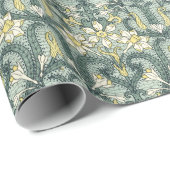 ヴィンテージ アール・ヌーヴォー スイセン ナルシサス 花 ラッピングペーパー (ロールコーナー)