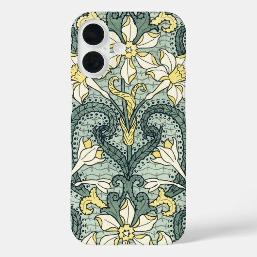 ヴィンテージ アール・ヌーヴォー スイセン ナルシサス 花 Case-Mate iPhoneケース (裏面)