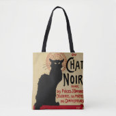 ヴィンテージ アール・ヌーヴォー、セ・ソワール シャ・ノワール 黒猫 トートバッグ (正面)