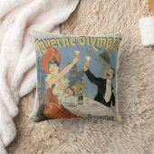 ヴィンテージ アール・ヌーヴォー、タヴェルヌ オリンピア レストラン クッション (ブランケット)