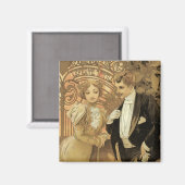 ヴィンテージ アール・ヌーヴォー フリルト・ビスケッツ、アルフォンス・ミュシャ マグネット (正面/裏面)