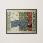 ヴィンテージ アール・ヌーヴォー、ポピー花の画家による絵画 ジグソーパズル (横)