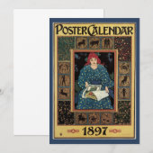 ヴィンテージ アール・ヌーヴォー、占星術の本を読む女性 (正面/裏面)