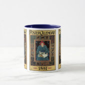 ヴィンテージ アール・ヌーヴォー、占星術の本を読む女性 マグカップ (中央)