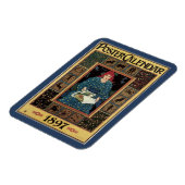 ヴィンテージ アール・ヌーヴォー、占星術の本を読む女性 マグネット (左側)