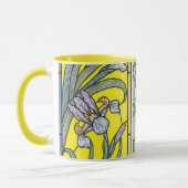 ヴィンテージ アール・ヌーヴォー、庭のアイリス 花 マグカップ (左)