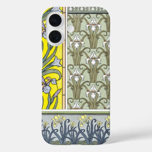 ヴィンテージ アール・ヌーヴォー、庭のアイリス 花 Case-Mate iPhoneケース (裏面)