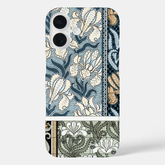 ヴィンテージ アール・ヌーヴォー、庭のアイリス 花 Case-Mate iPhoneケース (裏面)