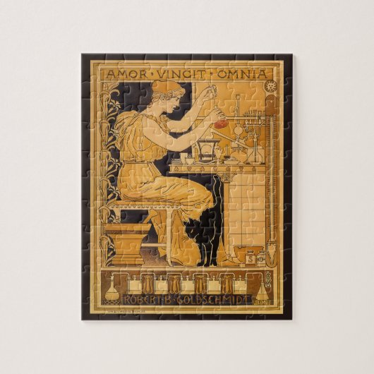 ヴィンテージ アール・ヌーヴォー、愛はすべてを征服する科学者 ジグソーパズル (縦)