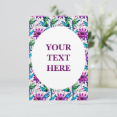 ヴィンテージ アール・ヌーヴォー 水彩 花柄 招待状 (スタンド正面)