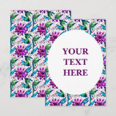 ヴィンテージ アール・ヌーヴォー 水彩 花柄 招待状 (正面/裏面)