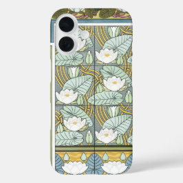 ヴィンテージ アール・ヌーヴォー, 水蓮の庭の花 iPhone 16ケース