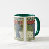 ヴィンテージ アール・ヌーヴォー、画家によるポピー花の絵 マグカップ (正面右)